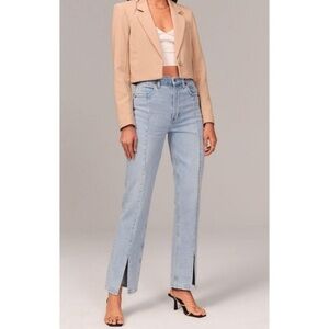 ABERCROMBIE & FITCH The 90s Straight Curve Love Rise Split Hem Jeans Size 28/6‎